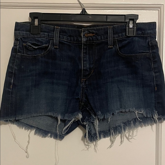 Joe's Jeans Dark Blue Distressed Jean Shorts - Picture 1 of 3